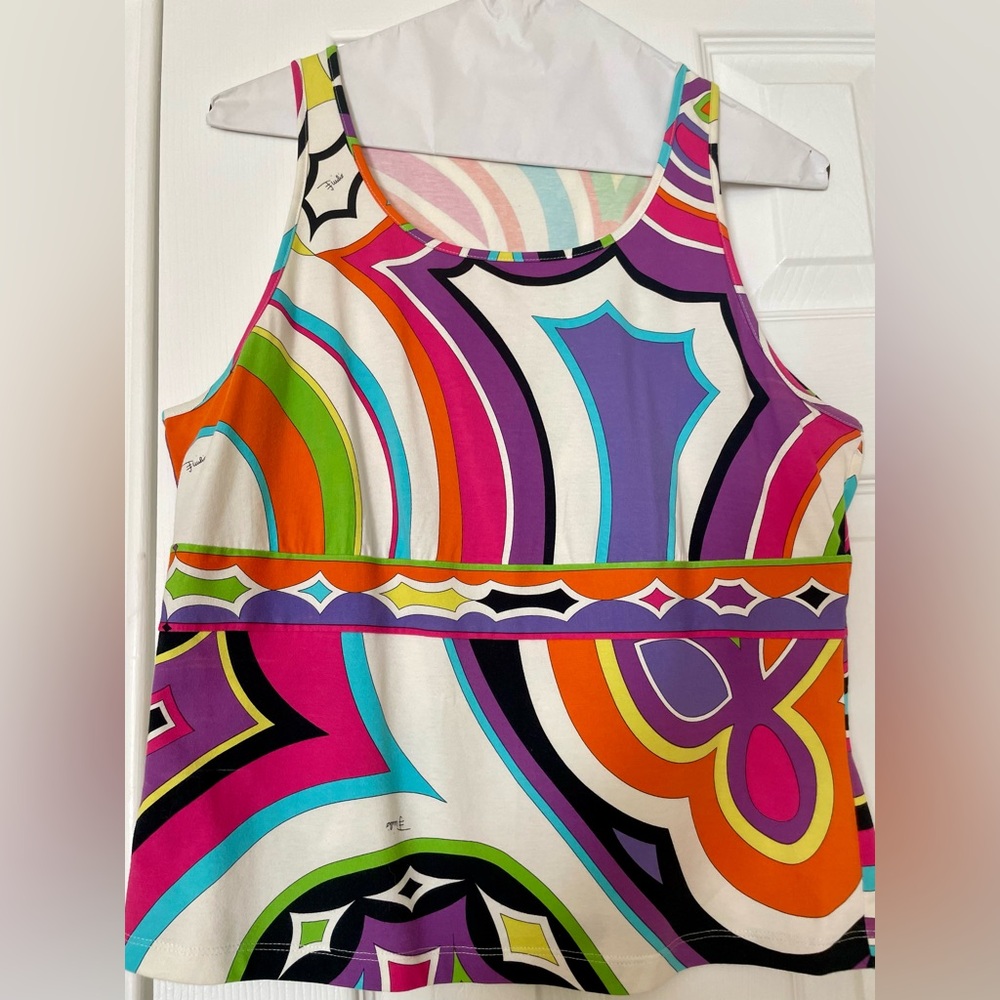 Emilio Pucci (Vintage) Multicolored Sleeveless Shirt
